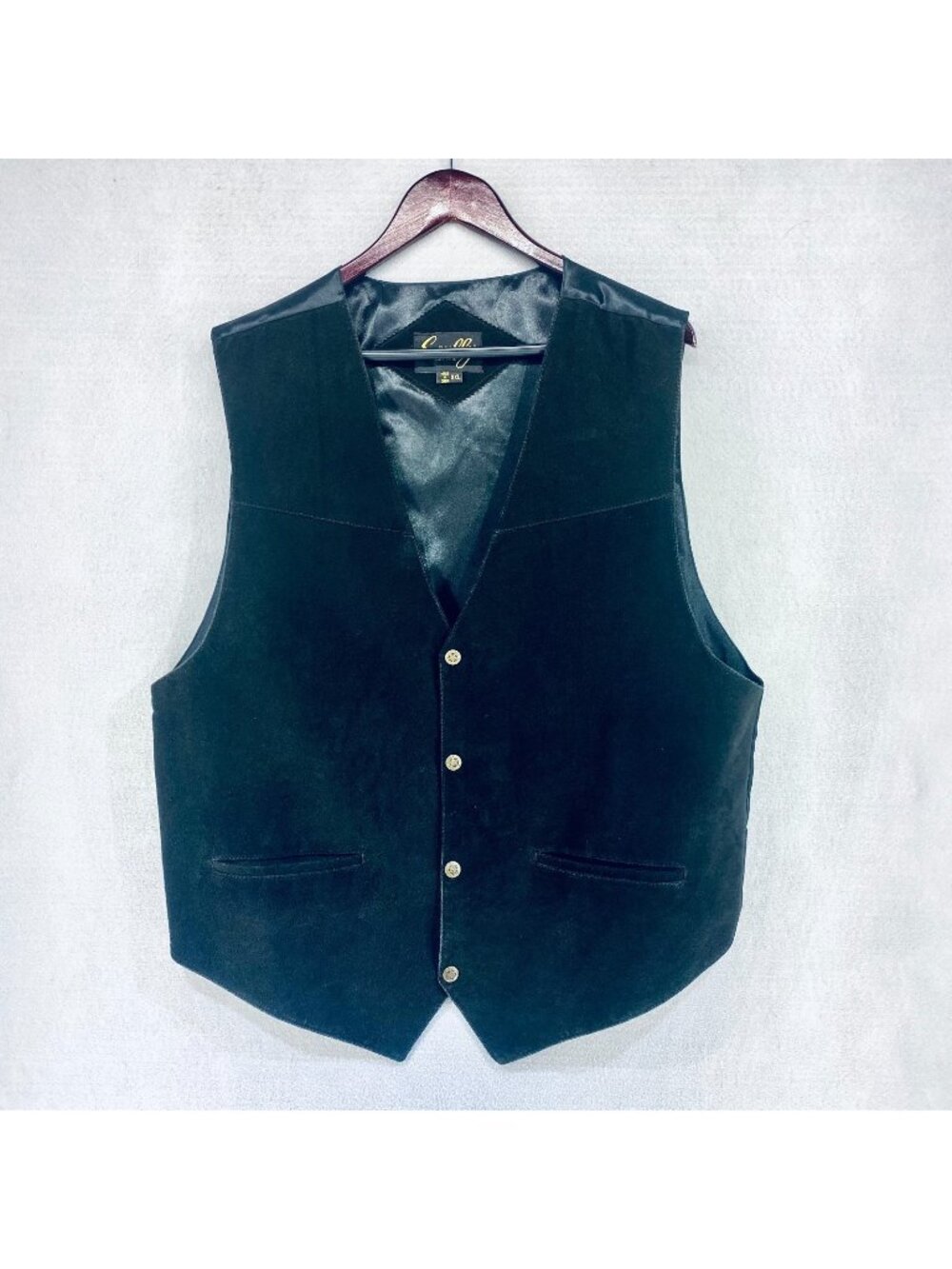 Vintage Scully Leather Vest Mens XXL Black Button Up Cowboy Western Biker